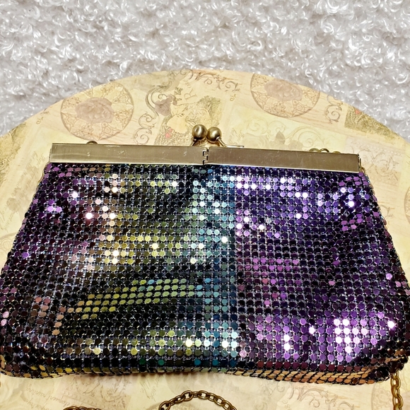 RSVP Handbags - RSVP Rainbow Sequined Vintage Snap Purse